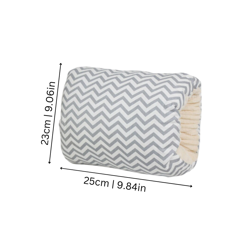Soft cotton nursing pillow, washable for easy care, essential for newborn breastfeeding support