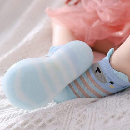 Baby breathable non-slip walking shoe socks, soft sole first walker cotton