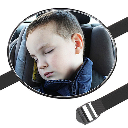 Baby Car Backseat Mirror for Infant Safety Monitoring, wide-angle view, black frame