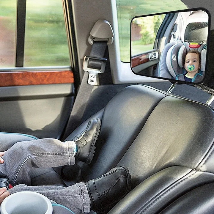 Baby safety car mirror, shatter-resistant and durable, essential for new parent travel