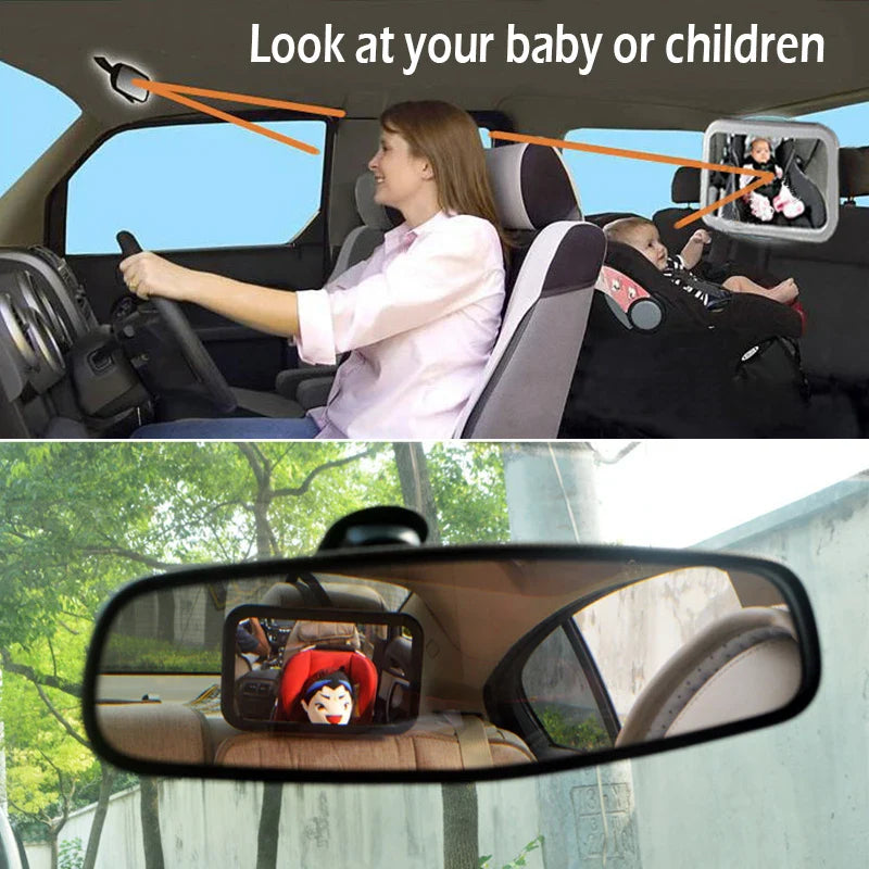 Adjustable baby car mirror for rear-facing infant car seats, vehicle safety