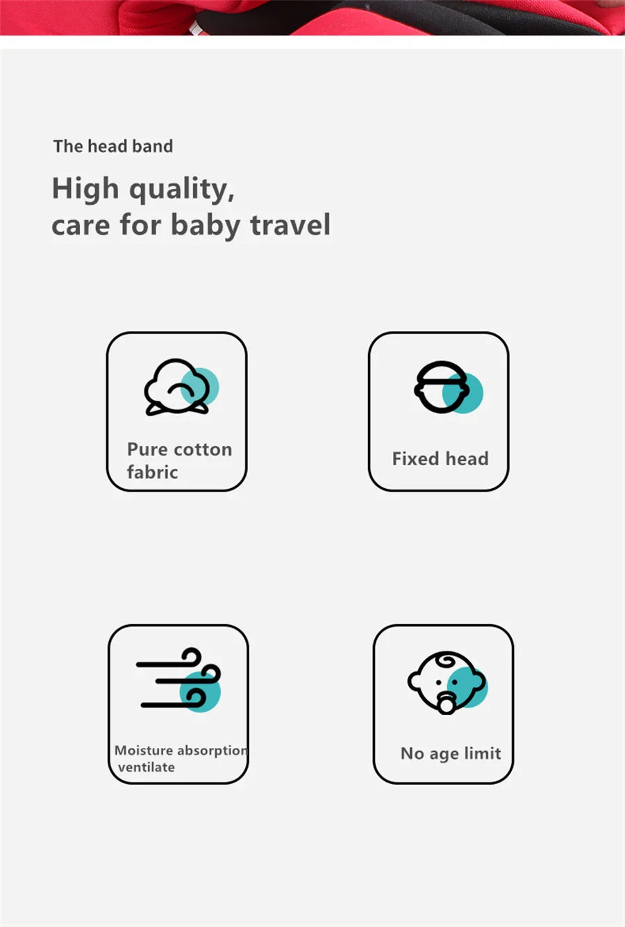 Natural fiber baby car seat head support, ensures child's comfort and support while sleeping