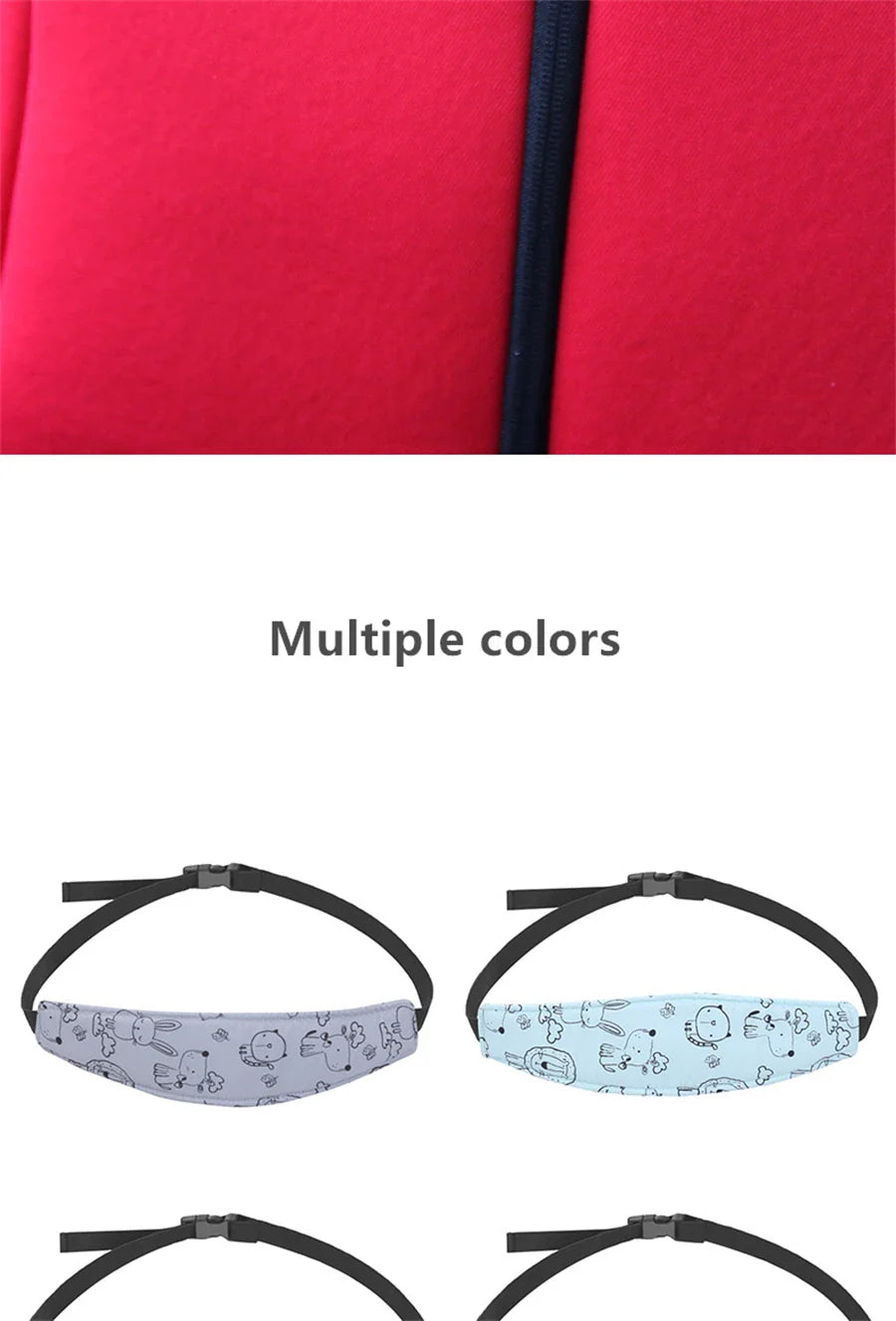 Comfortable anti-static head support for toddler car seat, prevents head dropping during sleep