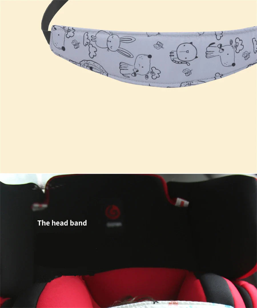Kids travel head support for car seats, adjustable for comfort, essential baby safety accessory