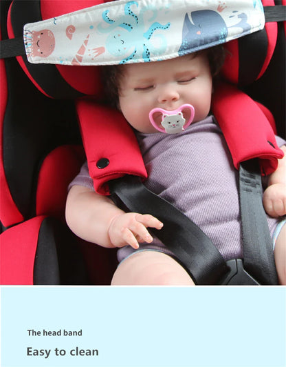 Infant comfort car seat head support, natural fiber, anti-static, ensures restful travel sleep