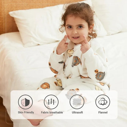 Warm and soft toddler sleepwear: cartoon flannel sleeping bag for ultimate comfort