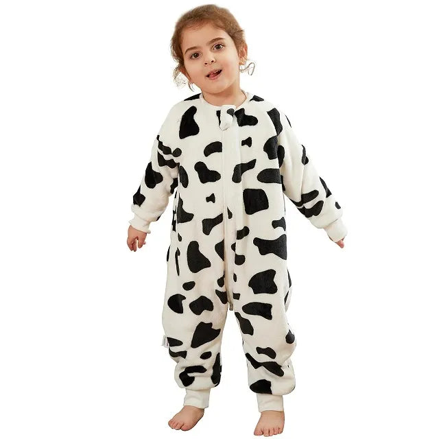 Cartoon baby sleeping bag made of warm flannel, perfect for cozy winter nights