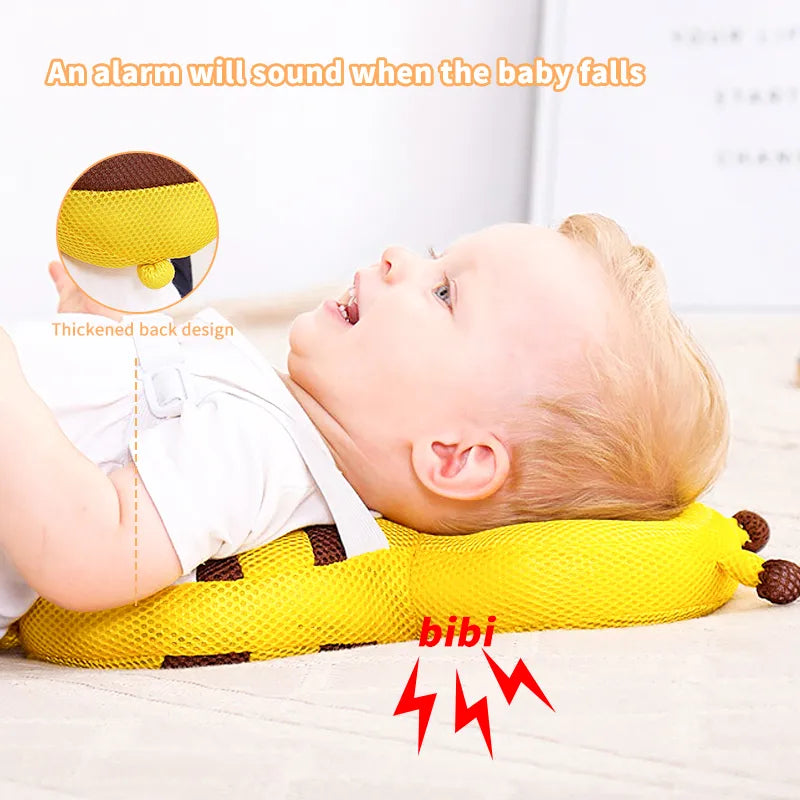 Newborn essential cartoon head protector, plush cushion for baby's anti-fall safety.