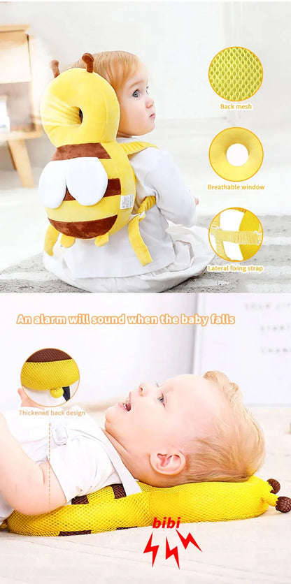 Baby head safety cushion, back protector with cute cartoon design for crawling and walking.