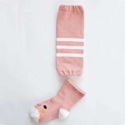 Set of baby cartoon knee pad leg warmers, multiple colors, for infant crawling protection
