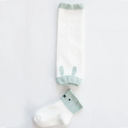 Toddler wear: cotton leg warmers with padded knees, perfect for active crawling babies