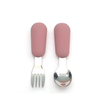 Stainless steel cutlery for kids: Cartoon giraffe handled fork for toddler feeding and development