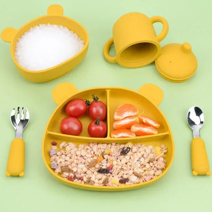 Nursing & Feeding: Stainless steel baby spoon with a cute pink pig cartoon handle, weaning tools