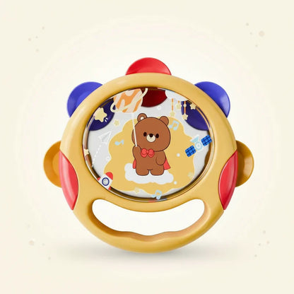 Interactive baby tambourine toy featuring bright colors and safe materials for early childhood musical play