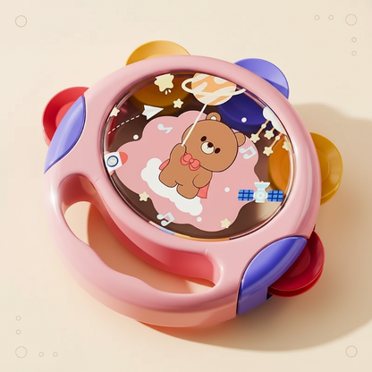 Sensory-rich baby tambourine toy, promoting infant development through interactive play and musical exploration
