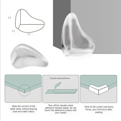 Edge cushions, round design, for home safety, transparent corner protectors securing furniture