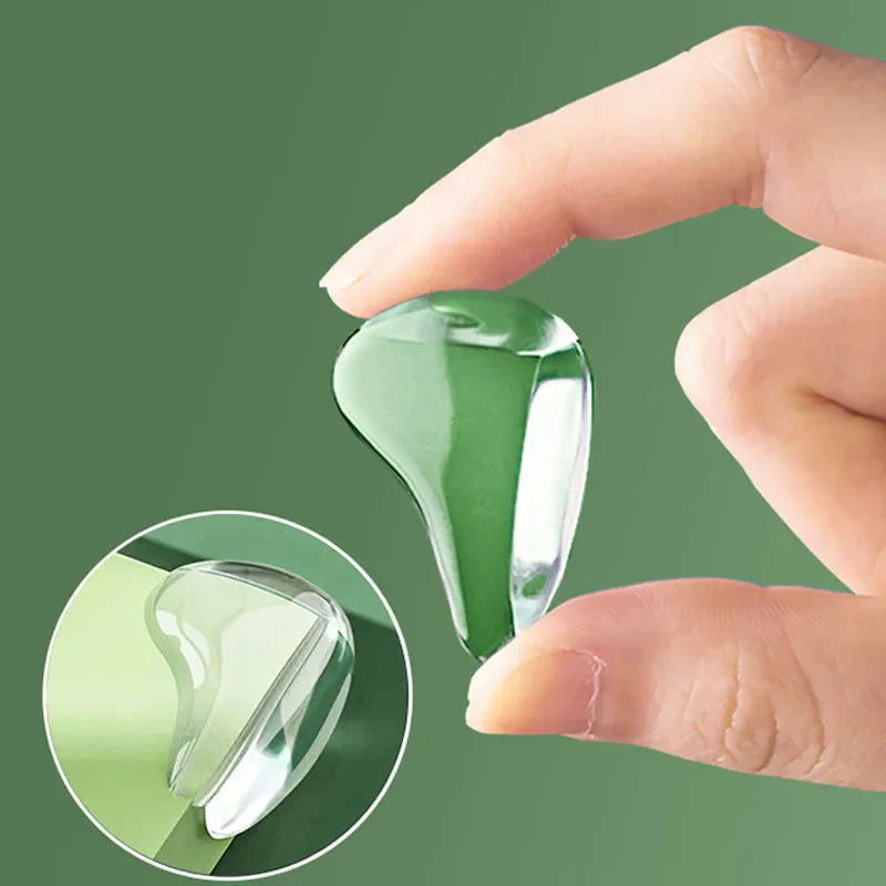 Clear corner safety bumpers for tables and cabinets, critical for baby proofing your entire home
