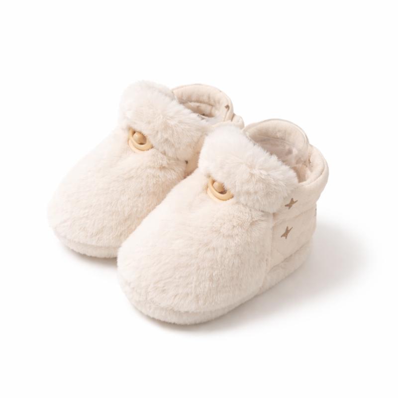 Adorable pink baby cotton ankle boots, perfect warm footwear for infant first walkers