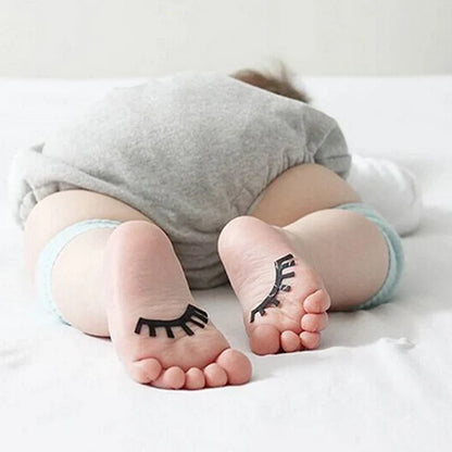 Breathable baby knee pads, designed for infant comfort during crawling stage, beige.