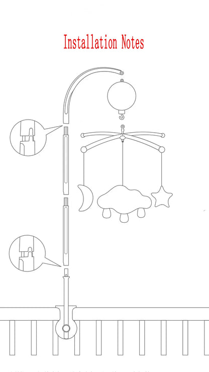Simple Baby Crib Mobile Rattle Toy Stand, easy to install on any baby crib