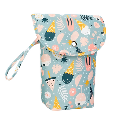 Compact waterproof organizer for baby wipes and diapers, essential travel accessory for parents