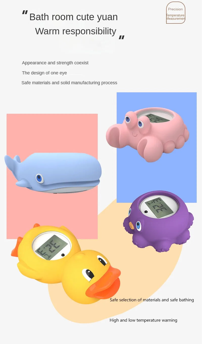 Baby health digital thermometer, floats in bath water, perfect for newborns.