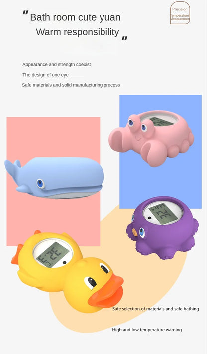 Baby health digital thermometer, floats in bath water, perfect for newborns.