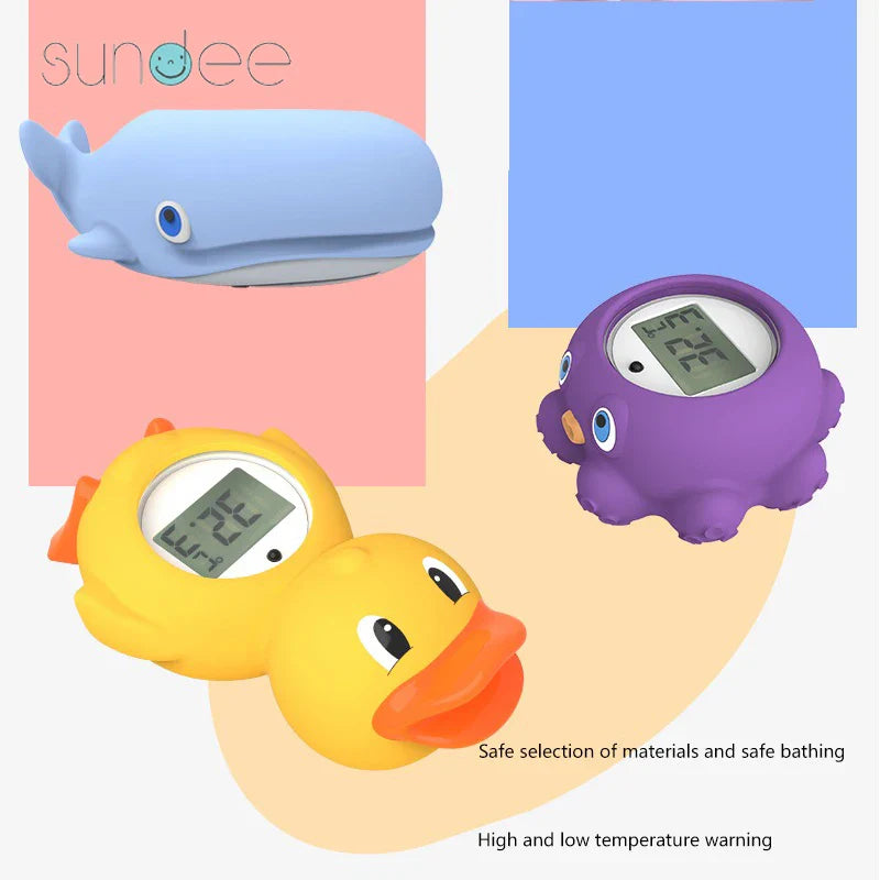 Baby safety digital thermometer, floats in bath, fun toy & essential baby care.
