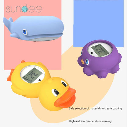 Baby safety digital thermometer, floats in bath, fun toy & essential baby care.