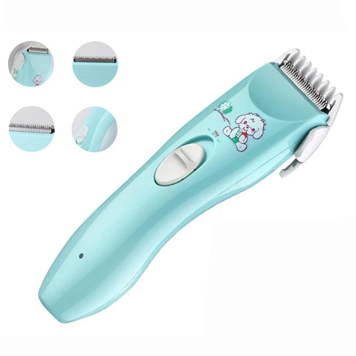 Child-friendly electric hair clippers, USB charging, designed for baby grooming and home use.