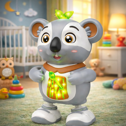 Baby electric musical koala toy, light-up, sensory play, developmental, for toddlers, fine motor skills