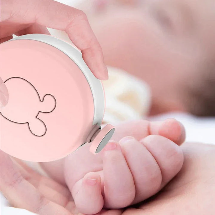 Safe electric nail care kit for babies, gentle on tiny fingers. Essential infant grooming tool.