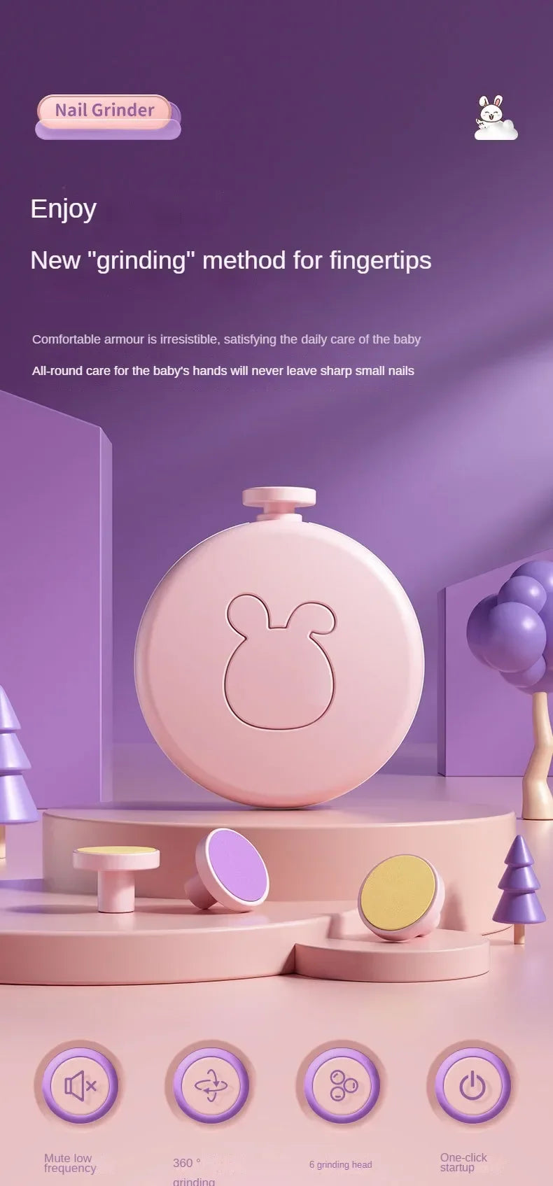 Newborn essentials: Baby electric nail care kit, a safe, gentle, and quiet infant grooming tool.