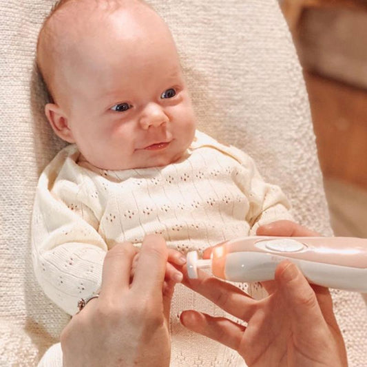 Baby Electric Nail Trimmer in pink, gentle and safe for infants and toddlers' nail care