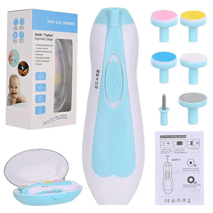 Electric baby nail file with ergonomic design, making newborn and toddler nail care simple and safe for parents