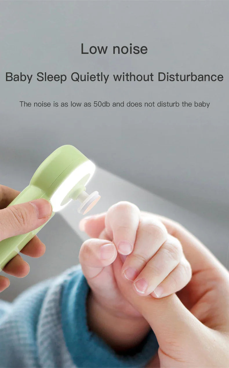 LED light electric baby nail trimmer, making newborn grooming effortless
