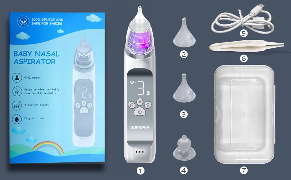 User-friendly Baby Electric Nasal Aspirator with one-button operation for simple infant snot removal