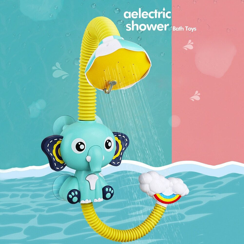 Interactive baby elephant bath toy and sprinkler, ideal for playful water fun in the tub
