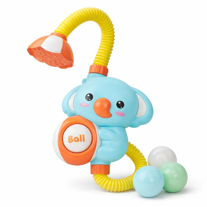 Cute grey elephant water spray bath toy, engaging and fun for babies and toddlers during bath time