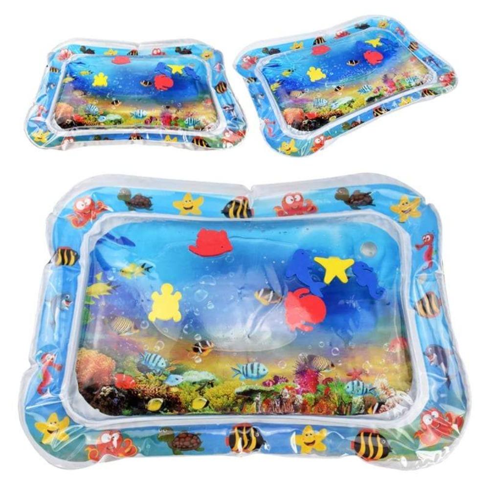 Detail of the durable, leak-proof design of the baby inflatable water mat, a perfect baby gift.