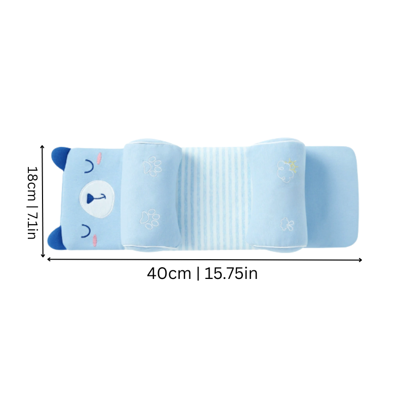 Infant comfort baby pillow, ergonomic design for head shaping, supports neck, promotes newborn sleep