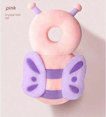 Baby head & back protective cushion, plush fabric, ensures safety during learning to walk