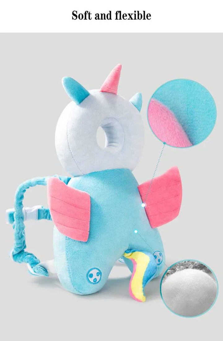 Toddler neck support backpack in a sweet cat design, perfect for home safety.