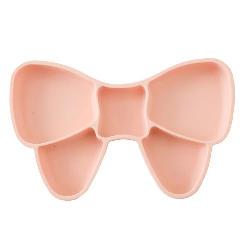Essentials for baby weaning: silicone bowl with strong suction and ergonomic stainless steel toddler utensils.