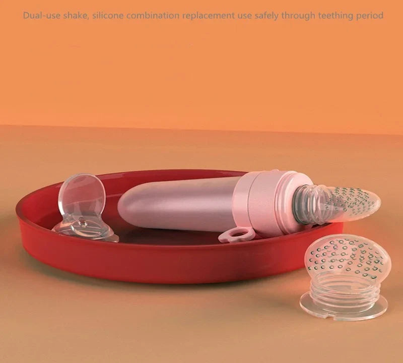 Ergonomic baby feeding spoon & dropper set, designed for comfortable grip