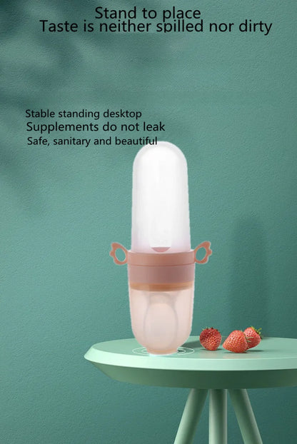 Compact baby feeding spoon & dropper, perfect for diaper bag packing