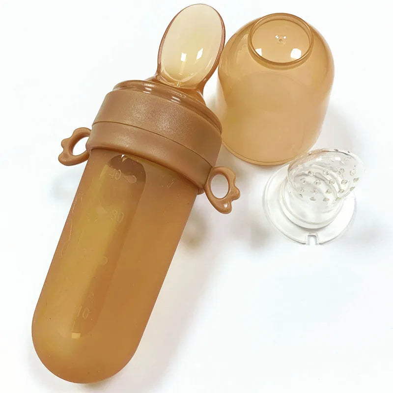 Green baby feeding spoon and clear medicine dropper, durable and easy to clean