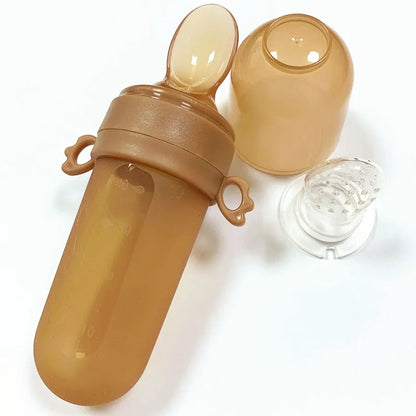 Green baby feeding spoon and clear medicine dropper, durable and easy to clean