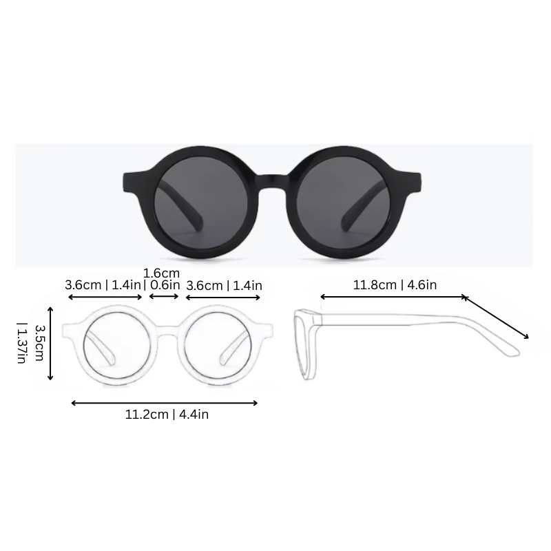 Toddler polarized silicone sunglasses in glossy black, durable and flexible for active kids.
