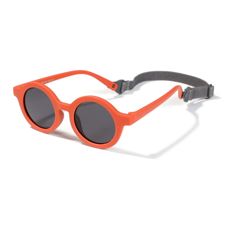 Yellow flexible polarized silicone baby sunglasses, ideal for sun protection and style.